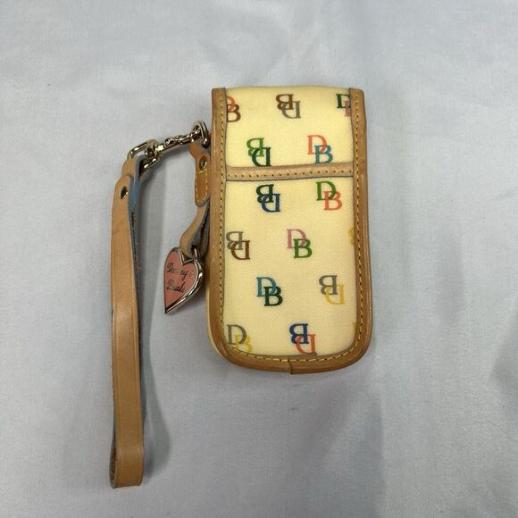 Vintage Dooney & Bourke Coated Canvas Monogram Wristlet Cellcarrier circa 2000 - Picture 2 of 7